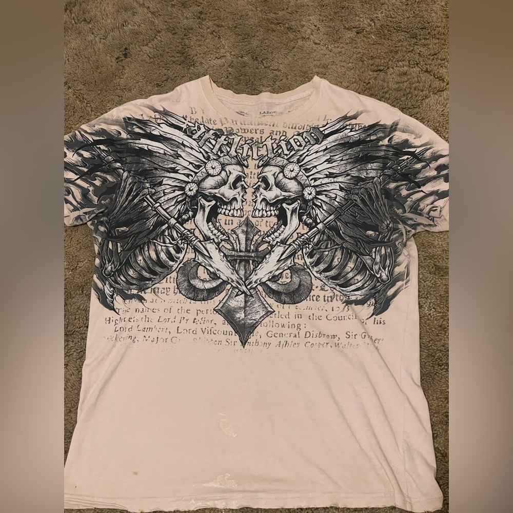 Rare vintage Affliction skull tee